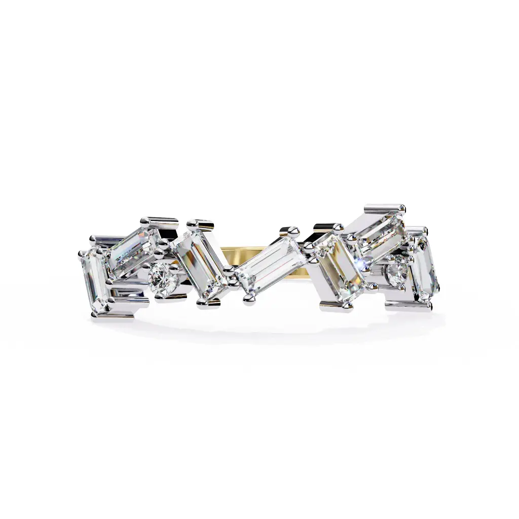 Splendid Baguette Shaped Diamnod Band 