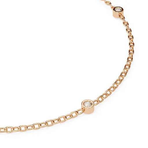 Bazel Set Round Brilliant Diamond Bracelet 